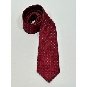 Donald Trump‎ Signature Collection Tie 100% Silk Red Square Pattern 60x3.25